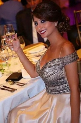 Elegant Off The Shoulder Formal Evening Dress Beads Sequins  Prom Dress BA6706_4