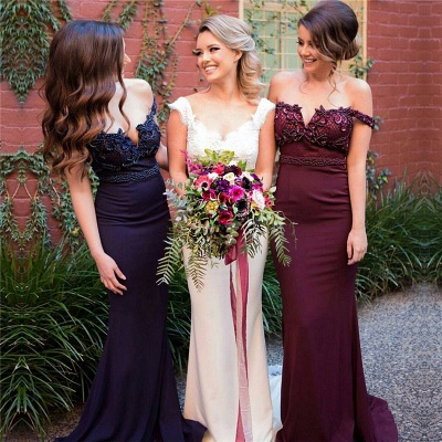New  Maid of Honor Dresses | Off-the-Shoulder Sexy Bridesmaids Dresses_4